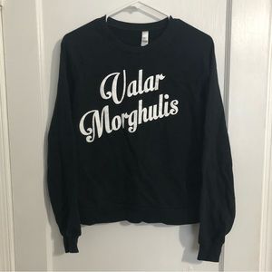 Black Valar Morghulis Game of Thrones Sweatshirt Crewneck,XS